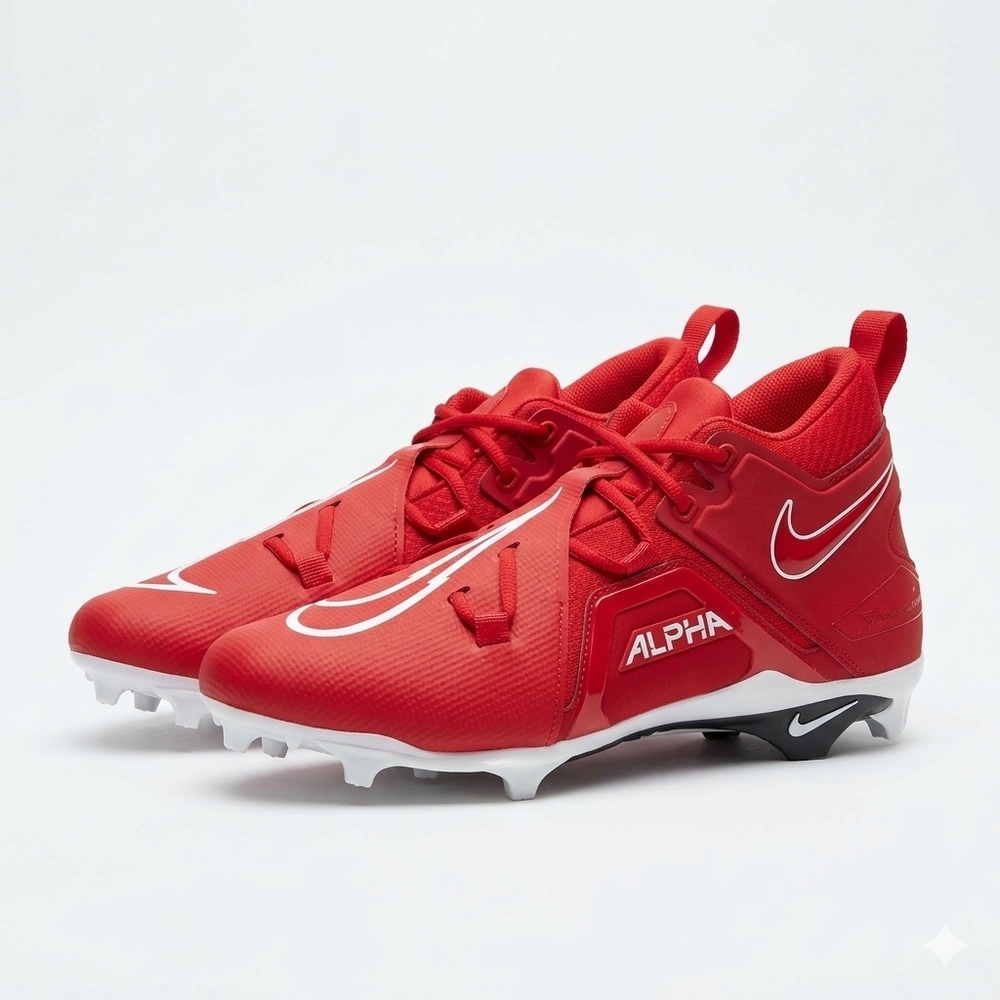 Nike Alpha Menace Pro 3 football cleats in university red and white Mens‎ SZ 16